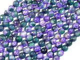 Agate Beads, Purple & Green, 6mm Faceted, 14.5 Inch-Agate: Round & Faceted-BeadDirect