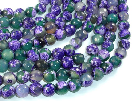 Agate Beads, Purple & Green, 8mm Faceted-Agate: Round & Faceted-BeadDirect