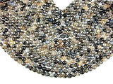 Dragon Vein Agate Beads, Black & Clear, 8mm Faceted Round Beads-Agate: Round & Faceted-BeadDirect