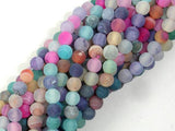 Frosted Matte Agate - Multi color, 4mm Round Beads-Agate: Round & Faceted-BeadDirect