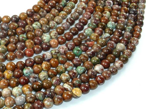 African Green Opal, 6mm(6.3mm)-Gems: Round & Faceted-BeadDirect