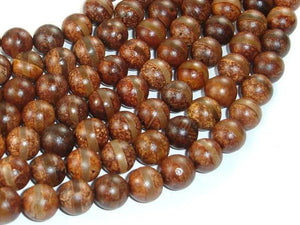 Tibetan Agate, 10mm (10.5mm) Round Beads-Agate: Round & Faceted-BeadDirect