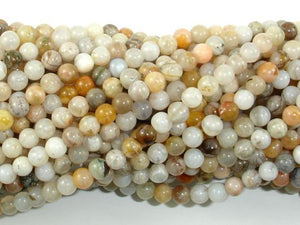 Bamboo Leaf Agate, 4mm (4.3mm) Round Beads-Gems: Round & Faceted-BeadDirect