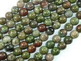 Green Rainforest Jasper Beads, Cuprite, 8mm Round Beads-Gems: Round & Faceted-BeadDirect