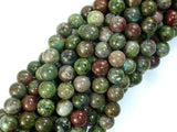 Green Rainforest Jasper Beads, Cuprite, 8mm Round Beads-Gems: Round & Faceted-BeadDirect