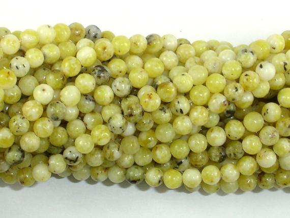 Yellow Turquoise Beads, 4mm (4.5mm) Round Beads-Gems: Round & Faceted-BeadDirect