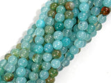Dragon Vein Agate Beads, Sea Blue, 6mm Round Beads-Agate: Round & Faceted-BeadDirect