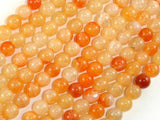 Dragon Vein Agate Beads, Orange, 6mm Round Beads-Agate: Round & Faceted-BeadDirect