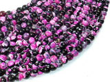 Agate Beads, Pink & Black, 6mm(6.3mm) Faceted Round Beads, 15 Inch-Agate: Round & Faceted-BeadDirect