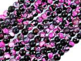 Agate Beads, Pink & Black, 6mm(6.3mm) Faceted Round Beads, 15 Inch-Agate: Round & Faceted-BeadDirect
