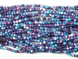 Rain Flower Stone Beads, Blue, Purple, 4mm Round Beads-Gems: Round & Faceted-BeadDirect