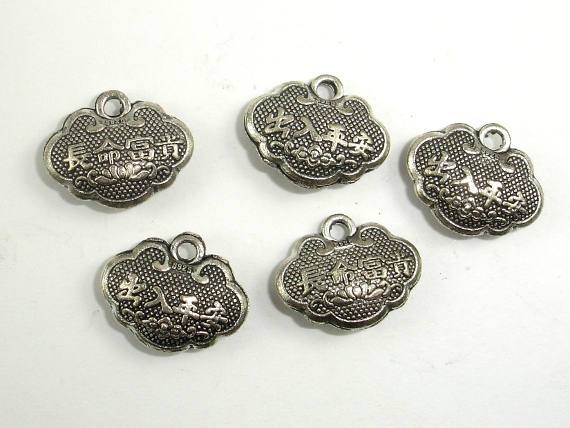 Lock Charms, Zinc Alloy, Antique Silver Tone 20pcs-Metal Findings & Charms-BeadDirect