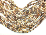 Matte Brown Zebra Jasper Beads, 6mm Round Beads-Gems: Round & Faceted-BeadDirect