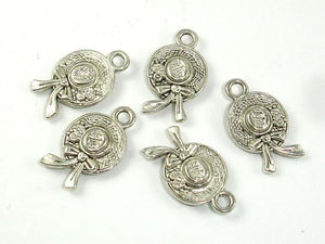 Hat Charms, Zinc Alloy, Antique Silver Tone 20pcs-Metal Findings & Charms-BeadDirect