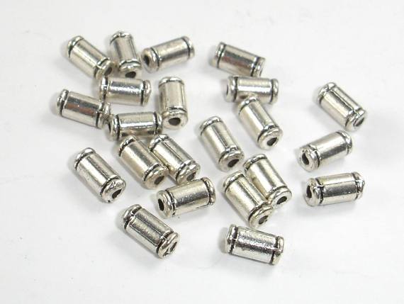 Metal Beads, Metal Tube Spacer, Zinc Alloy, Antique Silver Tone 100pcs-Metal Findings & Charms-BeadDirect