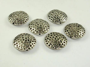 Metal Spacer, Coin Beads, Zinc Alloy, Antique Silver Tone 10pcs-Metal Findings & Charms-BeadDirect