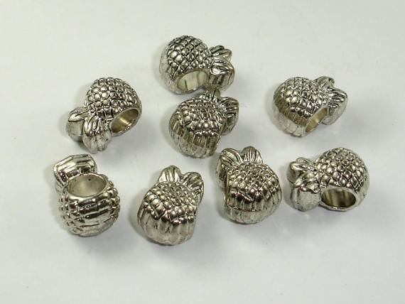 Pineapple Spacer, Metal Beads, Large Hole Spacer, Zinc Alloy, 10pcs-Metal Findings & Charms-BeadDirect