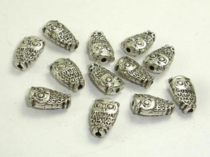 Owl Spacer, Zinc Alloy, Antique Silver Tone 20pcs-Metal Findings & Charms-BeadDirect
