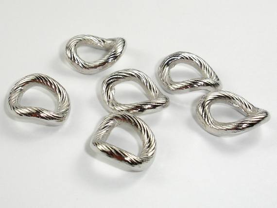 Metal Wavy Rings, Metal Links, Connector Links, Zinc Alloy, 10pcs-Metal Findings & Charms-BeadDirect
