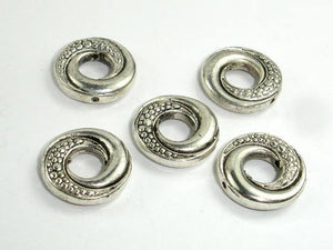 Metal Rings, Metal Spacer-Bead Frame, Zinc Alloy, Antique Silver Tone 10pcs-Metal Findings & Charms-BeadDirect