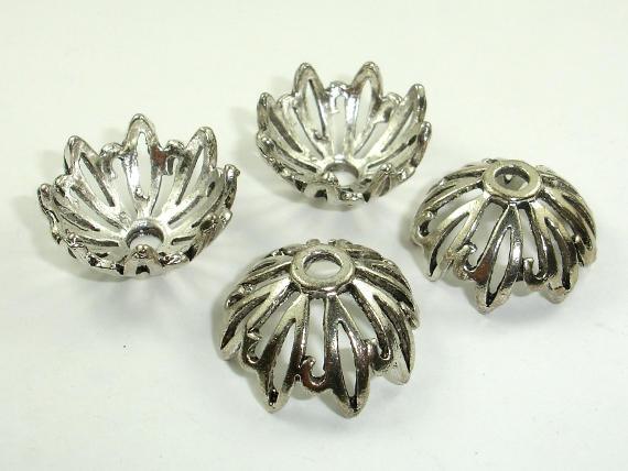 Bead Caps, Jewelry Findings, Zinc Alloy, Antique Silver Tone-Metal Findings & Charms-BeadDirect