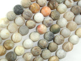 Matte Bamboo Leaf Agate, 10mm Round Beads-Gems: Round & Faceted-BeadDirect