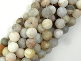 Matte Bamboo Leaf Agate, 10mm Round Beads-Gems: Round & Faceted-BeadDirect