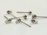 Earring Posts, Earring Studs, White Gold Tone 20pcs(10pairs)-Metal Findings & Charms-BeadDirect