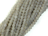 Matte Gray Agate Beads, 4mm Round Beads-Agate: Round & Faceted-BeadDirect