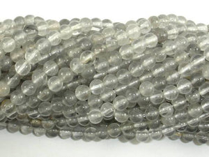 Gray Quartz Beads, 4mm Round Beads-Gems: Round & Faceted-BeadDirect