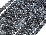 Black Crackle Agate, 6mm Faceted Round Beads, 13 Inch-Agate: Round & Faceted-BeadDirect