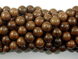 Gold Phoebe Ebony Beads, Gold Wire Sandalwood, 8mm Round Beads-Wood-BeadDirect