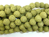 Peridot color Lava Beads, 10mm Round Beads-Gems: Round & Faceted-BeadDirect