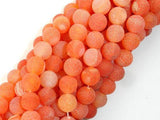 Frosted Matte Agate- Orange, 8mm Round Beads-Agate: Round & Faceted-BeadDirect