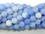 Frosted Matte Agate - Blue, 10mm Round Beads-Agate: Round & Faceted-BeadDirect