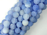 Frosted Matte Agate - Blue, 10mm Round Beads-Agate: Round & Faceted-BeadDirect