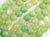 Banded Agate Beads, Light Green, 10mm(10.4mm)-Agate: Round & Faceted-BeadDirect
