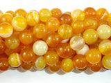 Banded Agate Beads, Yellow, 10mm (10.5mm) Round-Agate: Round & Faceted-BeadDirect