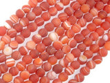 Matte Banded Agate Beads, Red & Orange, 6mm Round Beads-Agate: Round & Faceted-BeadDirect