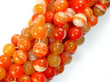 Banded Agate Beads, Orange, 10mm(10.5mm) Round-Agate: Round & Faceted-BeadDirect