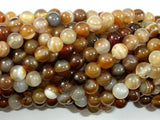 Banded Agate Beads, Brown, 6mm(6.3mm) Round-Agate: Round & Faceted-BeadDirect