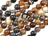 Banded Agate Beads, Brown, 10mm(10.5mm) Round Beads-Agate: Round & Faceted-BeadDirect