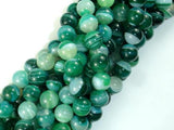 Banded Agate Beads, Green, 10mm(10.5mm)-Agate: Round & Faceted-BeadDirect