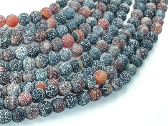 Matte Dragon Vein Agate, 8mm Round Beads-Agate: Round & Faceted-BeadDirect