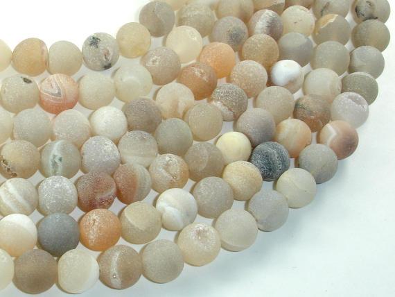 Druzy Agate Beads, Geode Beads, 10mm, Round Beads-Agate: Round & Faceted-BeadDirect