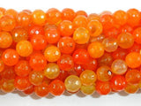 Dragon Vein Agate Beads, Orange, 8mm Faceted Round Beads-Agate: Round & Faceted-BeadDirect