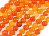 Dragon Vein Agate Beads, Orange, 8mm Faceted Round Beads-Agate: Round & Faceted-BeadDirect