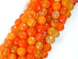 Dragon Vein Agate Beads, Orange, 8mm Faceted Round Beads-Agate: Round & Faceted-BeadDirect
