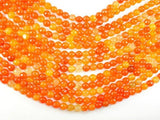 Dragon Vein Agate Beads, Orange, 8mm Faceted Round Beads-Agate: Round & Faceted-BeadDirect
