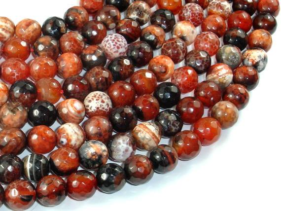Fire Agate Beads, 10mm Faceted Round-Agate: Round & Faceted-BeadDirect